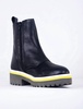 women's side cord boot in black