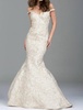 mermaid v neck evening gown in light gold