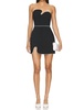strapless puzzle dress in black & white