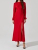 elyse satin maxi dress in red