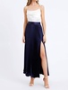 honor pleated maxi skirt in navy