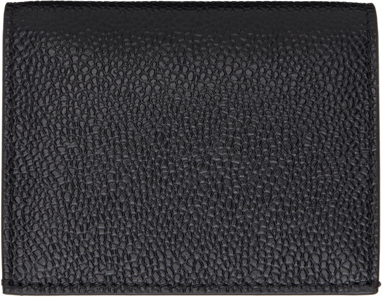 Black Pebble Grain Leather Double Card Holder