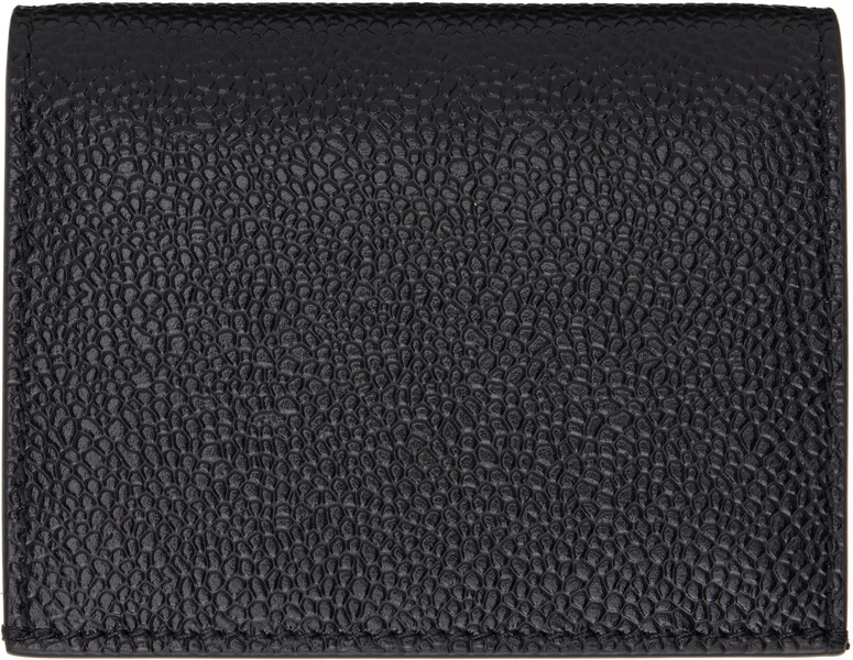 Black Pebble Grain Leather Double Card Holder