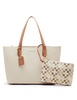 Anne Klein Womens Bonded Double Comp Tote with Pouch, Parchment