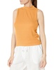 Calvin Klein Women's Everyday Embrodery Monogram Cropped S/S Short Sleeve Mock Neck