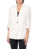 Anne Klein Womens Ruched Linen One-Button Blazer