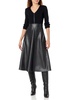 Shoshanna Women's Peyton Faux Leather Combo Knit Midi Dress