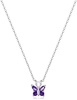 Amazon Essentials Sterling Silver Gemstone Butterfly Pendant Necklace, 18" (previously Amazon Collection)