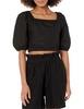 The Drop Women's Evelyn Cropped Square-Neck Bubble Top