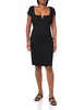 BCBGeneration Women's Cap Sleeve Square Neck and V Notch Midi Day Dress