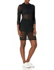 American Apparel womens Stretch Mesh Long Sleeve Mockneck MiniCasual Dress