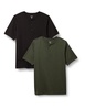 Amazon Essentials Men's Regular-Fit Short-Sleeve Cotton Henley T-Shirt, Pack of 2
