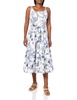 Anne Klein Womens Corset Seamed Crinkled Fit & Flare Dress