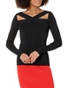BCBGMAXAZRIA Women's Long Sleeve Bodycon Cut Out Sweater