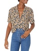 BCBGeneration Women's Short Sleeve Top with Button Up Front
