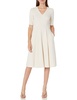 Donna Morgan Women's Stretch Crepe V-Neck Fit and Flare Dress