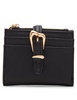 Anne Klein Womens Sculpted Buckle Small Wallet, Black