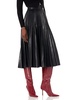 BCBGMAXAZRIA Women's Faux Leather Pleated Skirt with Back Zipper