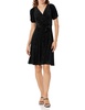 DKNY womens Knot Sleeve Fit and Flare Dress