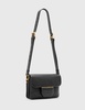 AllSaints Jupiter grain leather crossbody bag in black