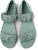 Green Recycled PET and Leather Sandals for Women.