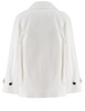 White Double Breasted Jacket With Beaded Jewelry Decoration In Cotton And Linen Blend Woman