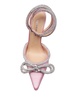 Satin Double Decollete With Rhinestone Bow