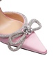 Satin Double Decollete With Rhinestone Bow