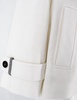 White Double Breasted Jacket With Beaded Jewelry Decoration In Cotton And Linen Blend Woman