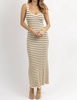 cam contrast striped dress in cream/black