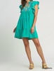 cassi embroidered dress in jade green