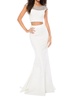 jersey two-piece mermaid prom dress in ivory