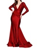 fitted long sleeve lycra gown in burg