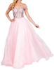 beaded off shoulder organza gown in pink