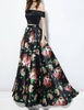 2pc floral print gown in black/floral