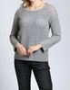 open knit pullover sweater in silver