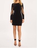 jana mesh paneled dress in black