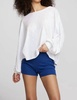 gauze jersey long sleeve tee in white