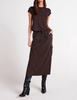 cargo midi skirt in chestnut