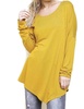 asymmetric long sleeve top in mustard
