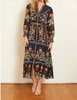 michelle dress in vintage cheetah in black floral