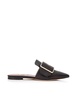 hamelin women's 6221172 black leather buckled mules