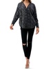 faux cable zipper top in black