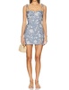 taylor skort romper in denim brocade