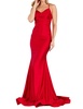 lycra cowl neck mermaid gown in red