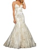 metallic print mermaid wedding dress in ivory/gold
