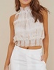 smocked halter top in mojave sand
