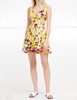 floral print mini dress in yellow