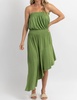 willow ayanna asymmetric midi dress in green