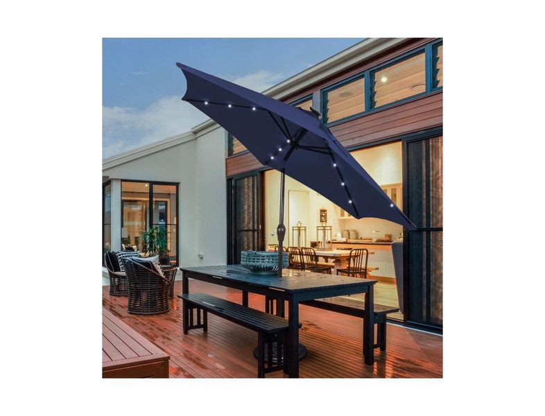 10 Feet Outdoor Patio umbrella with Bright Solar LED Lights